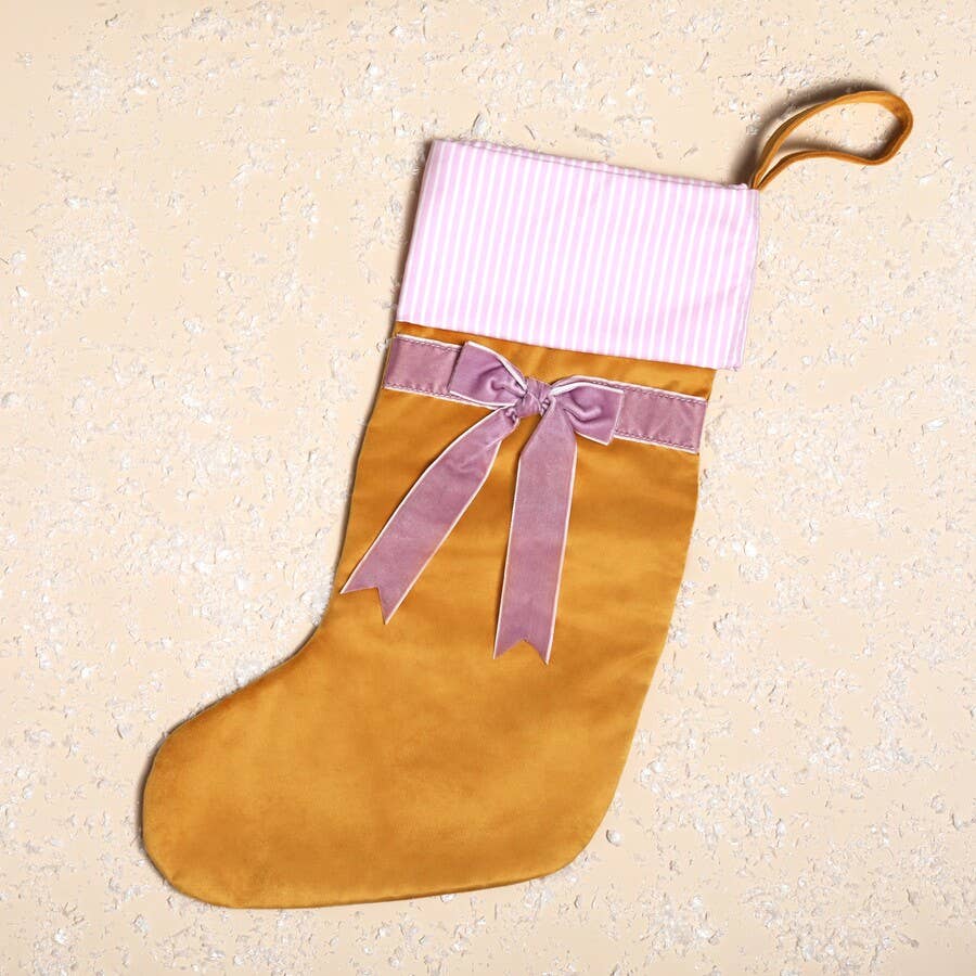 Velvet Bow Stockings: Yellow