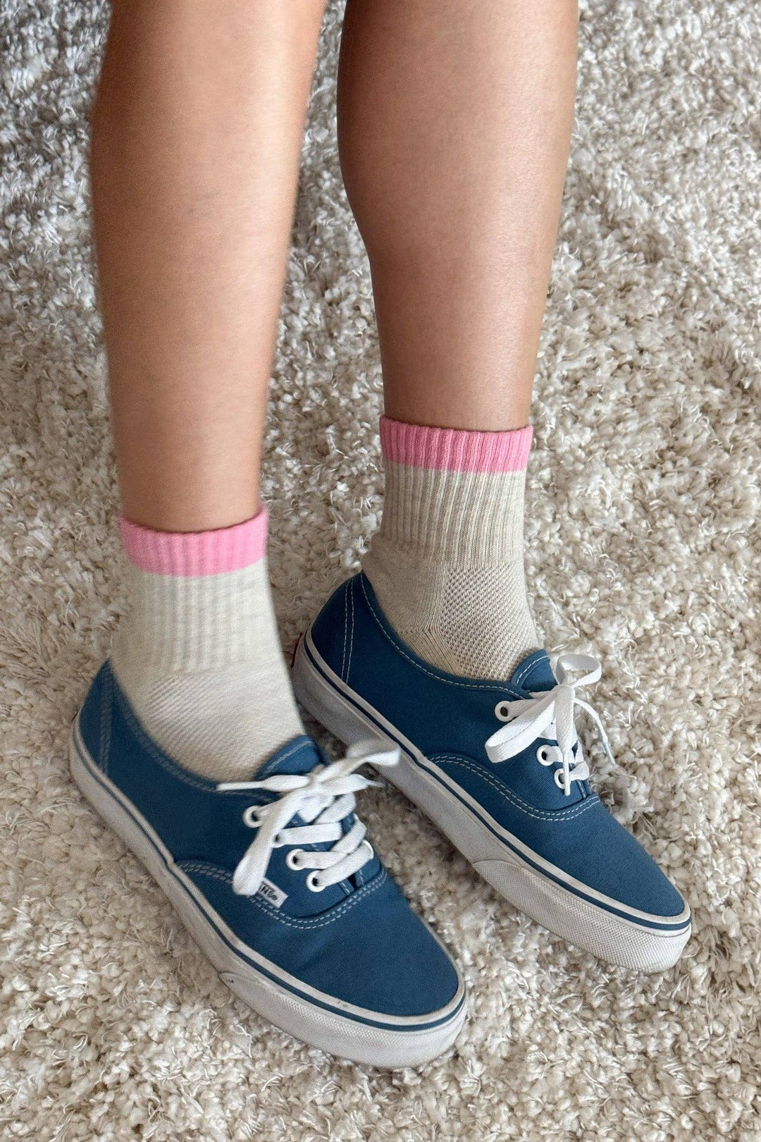 Color Block Girlfriend Socks : Blue Red