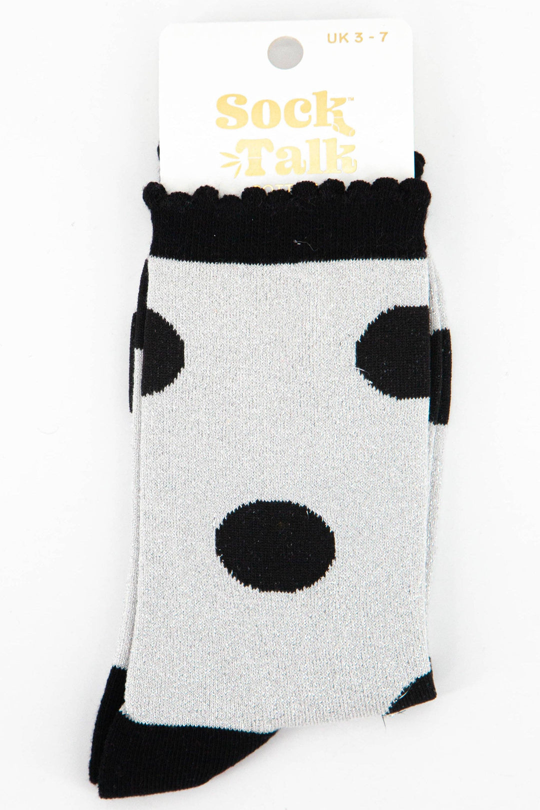 Women's Cotton Glitter Socks Large Polka Dot Spots: UK 3-7 | EU 36-40