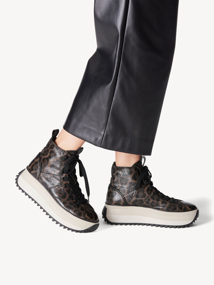WOMEN'S HIGH TOP TRAINER - LEOPARD