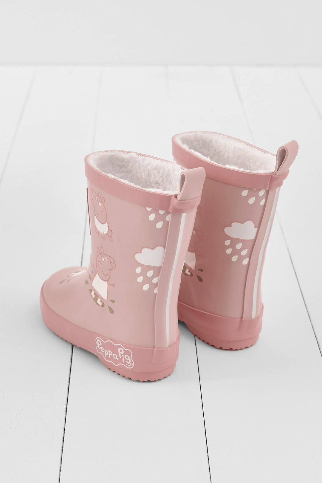 Peppa Pig Pink Colour-Changing Kids Wellies, Teddy Fleece: UK9