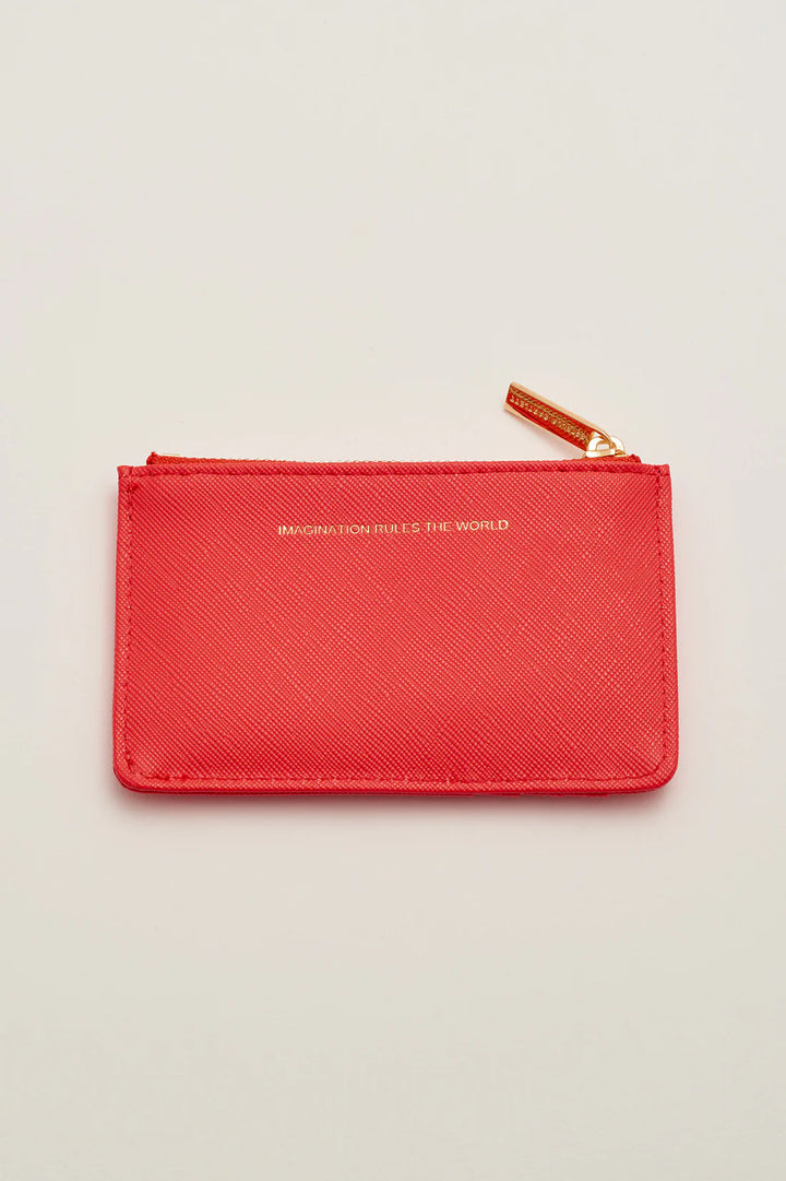 CARD PURSE - CORAL SAFFIANO