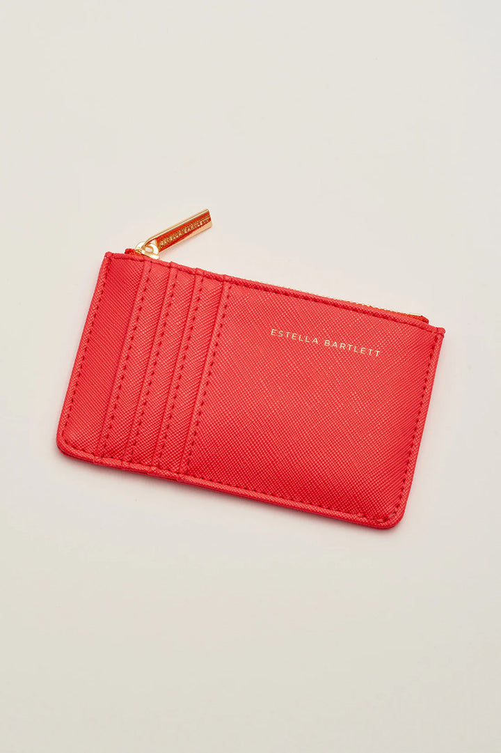 CARD PURSE - CORAL SAFFIANO