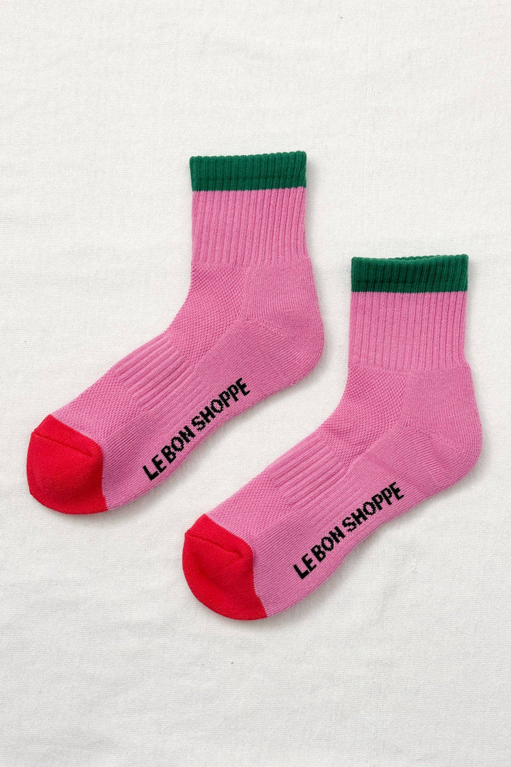 Color Block Girlfriend Socks : Blue Red