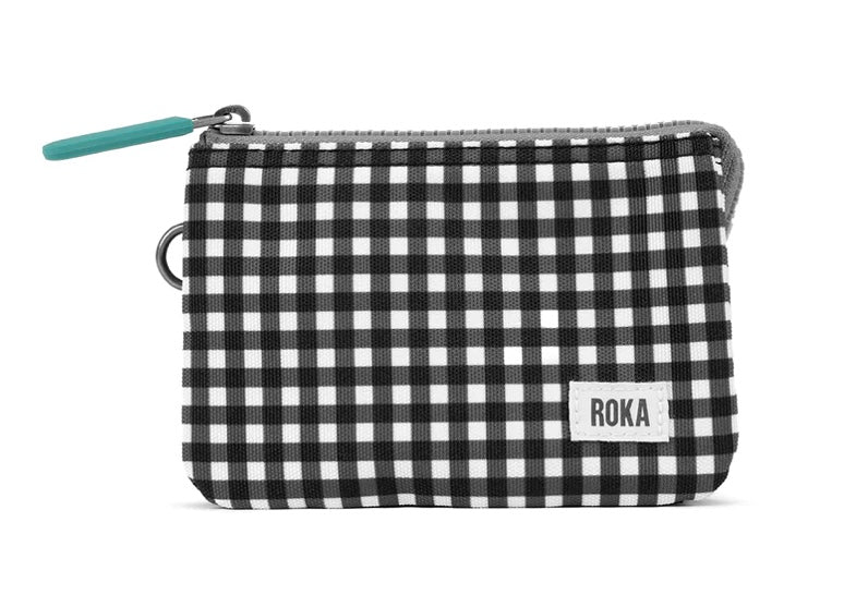 CARNABY BLACK GINGHAM RECYCLED CANVAS WALLET