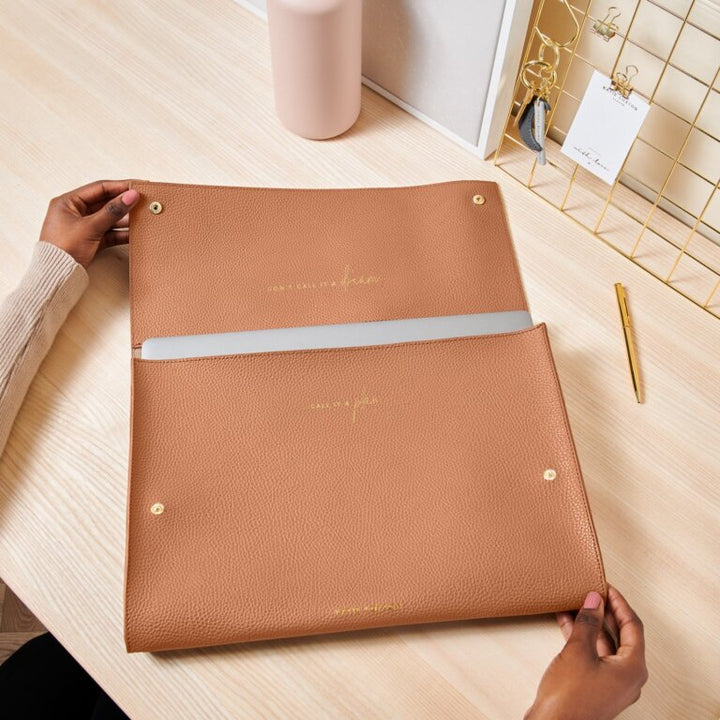 BLUSH TAUPE ‘DON’T CALL IT A DREAM… CALL IT A PLAN’ LAPTOP CASE