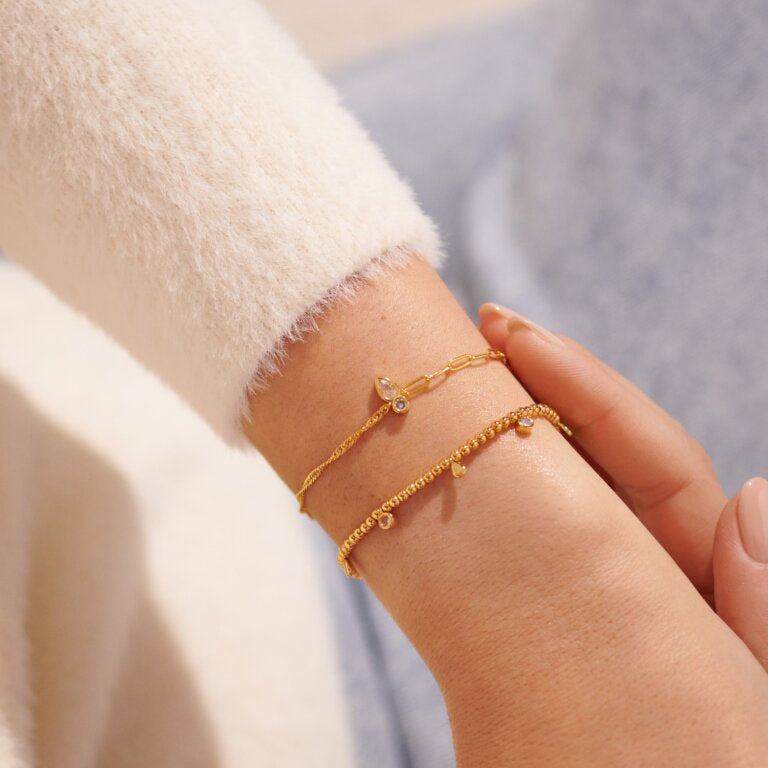 STACKS OF STYLE GOLD ORGANIC SHAPE BRACELET SET OF 2