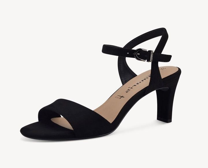 BLACK STILETTO HEEL SANDAL