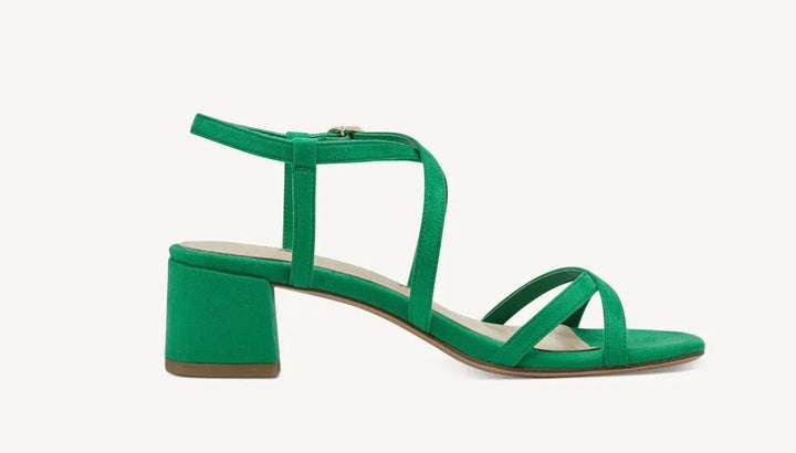 GREEN BLOCK HEEL SANDAL