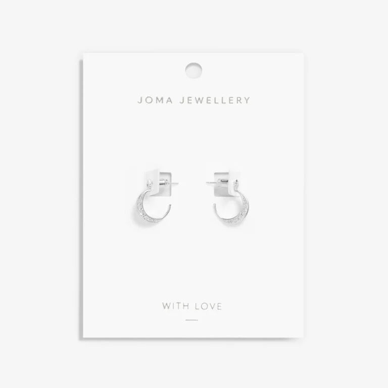 SILVER MOON HOOP EARRINGS