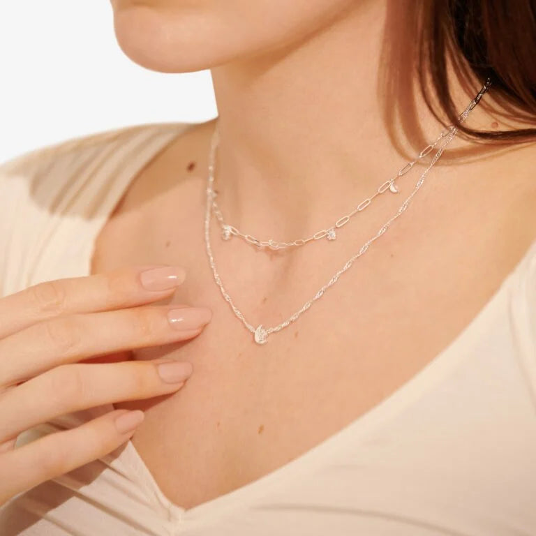 STACKS OF STYLE SILVER MOON NECKLACE