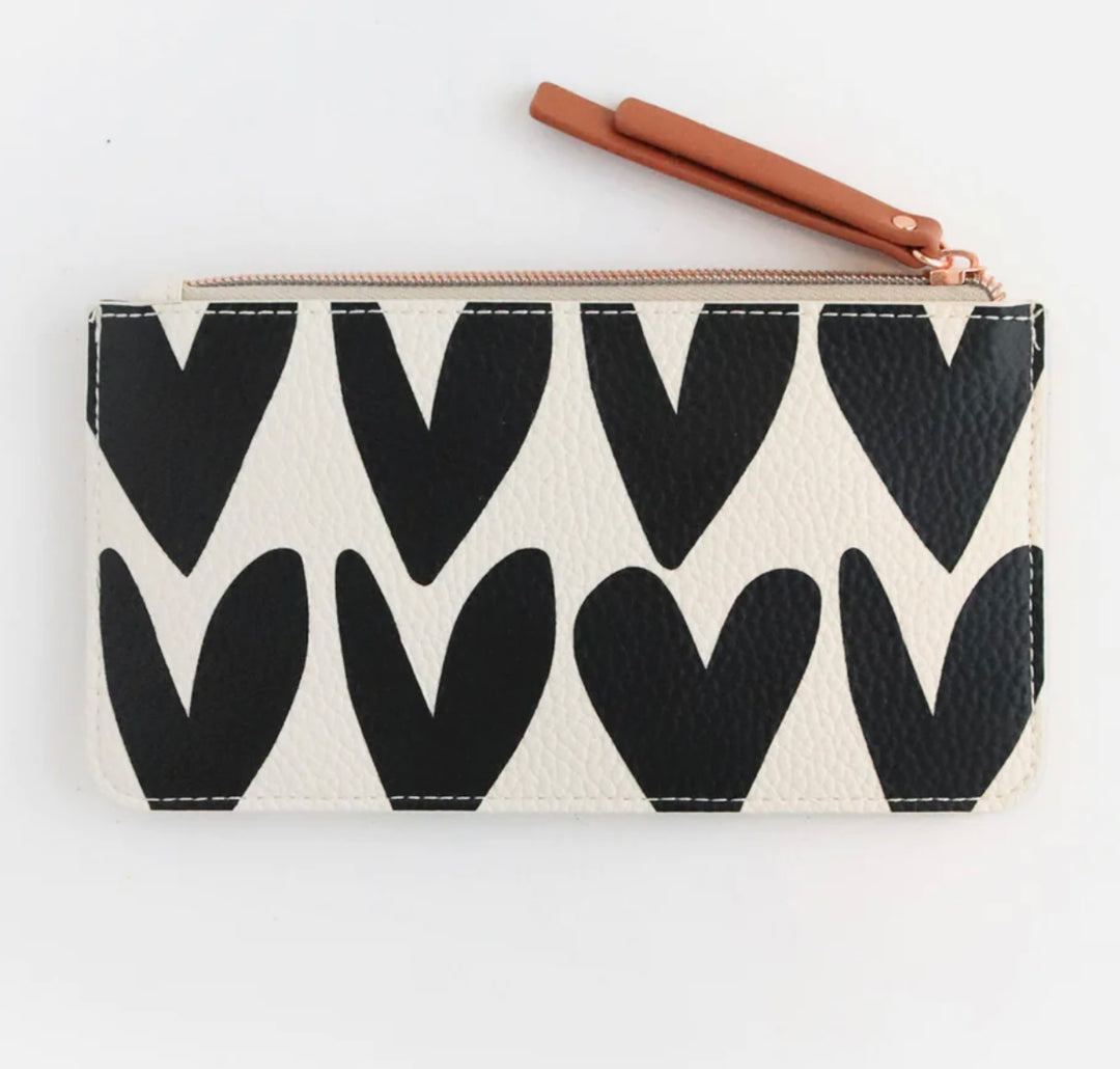 HEART LONG SLIM PATCH PURSE