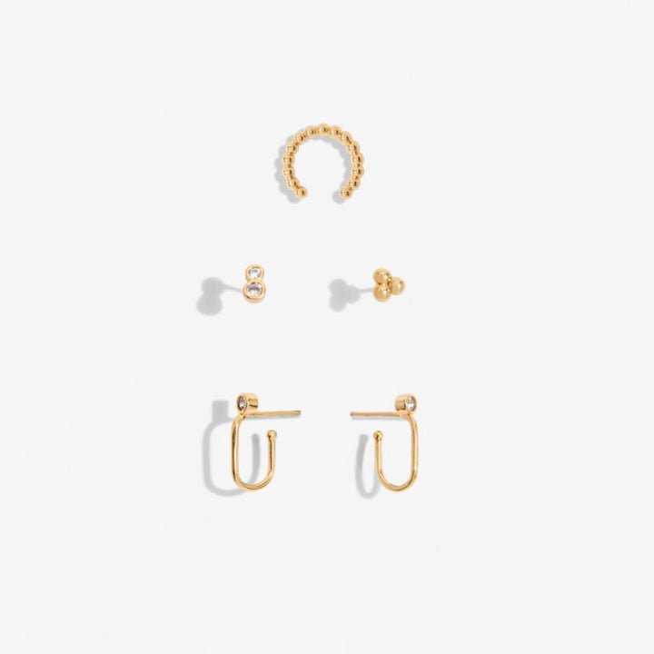 STACKS OF STYLE GOLD EARRING SET