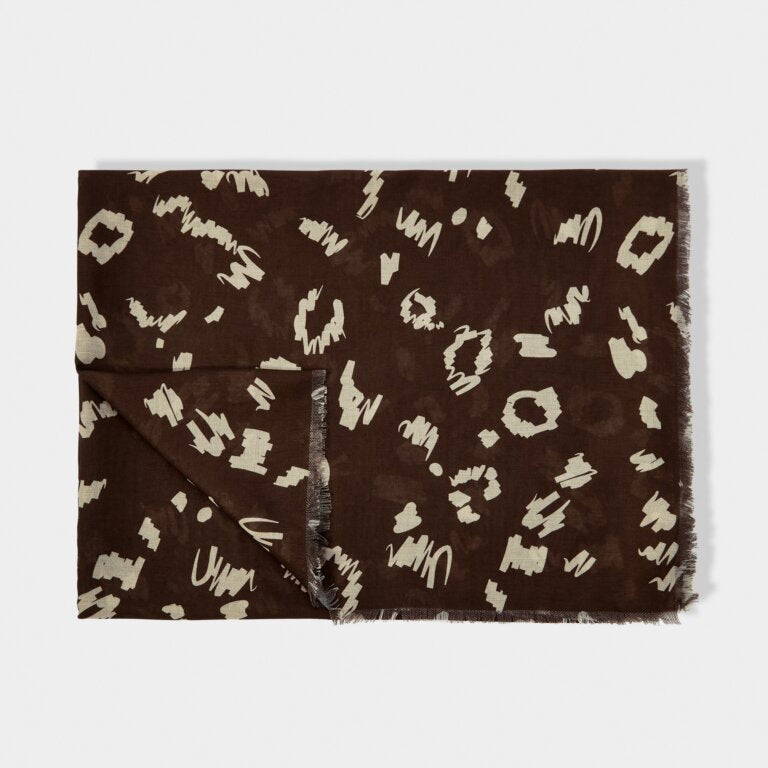 CHOCOLATE LEOPARD PRINTED SCARF