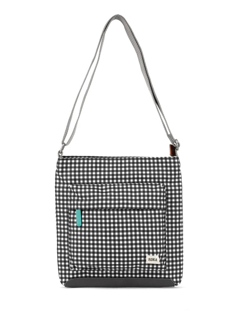 KENNINGTON B BLACK GINGHAM RECYCLED CANVAS BAG