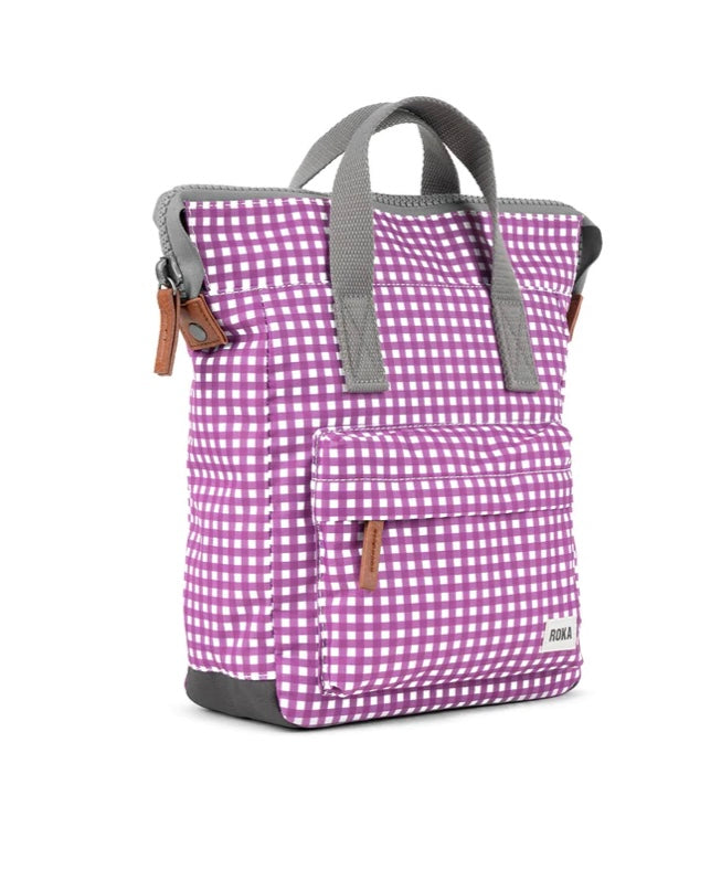 BANTRY B PURPLE GINGHAM RECYCLED CANVAS BAG