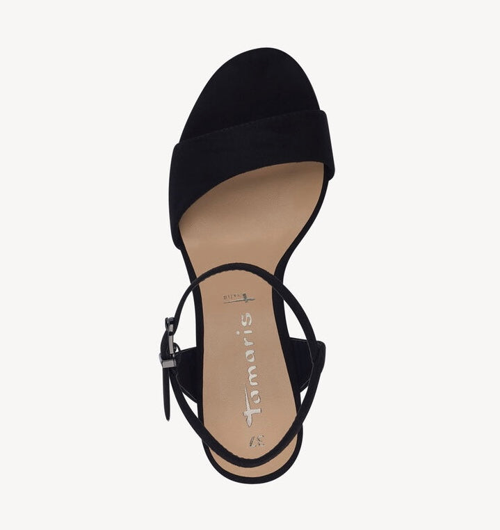 BLACK STILETTO HEEL SANDAL