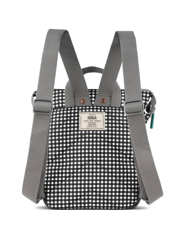 BANTRY B SMALL BLACK GINGHAM RECYCLED CANVAS BAG