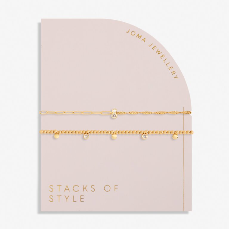 STACKS OF STYLE GOLD BRACELET SET OF 2