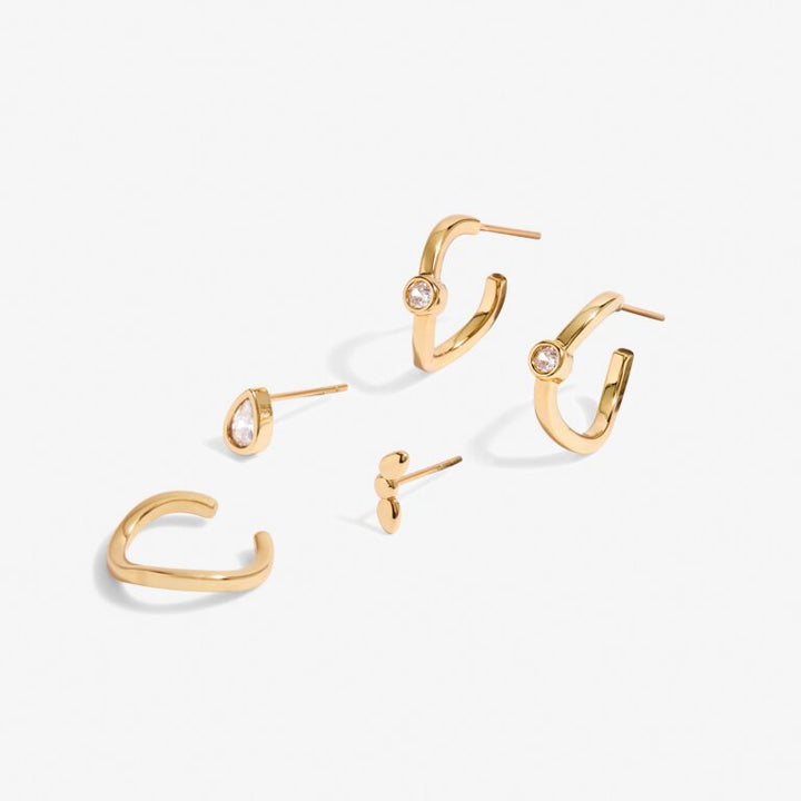 STACKS OF STYLE GOLD ORGANIC SHAPE EARRINGS SET