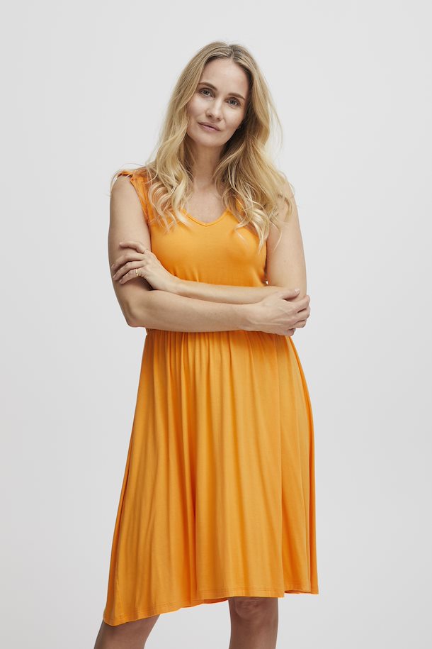 BLAZING ORANGE DOTTIE DRESS
