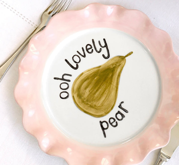 PALE PINK PEAR PLATE