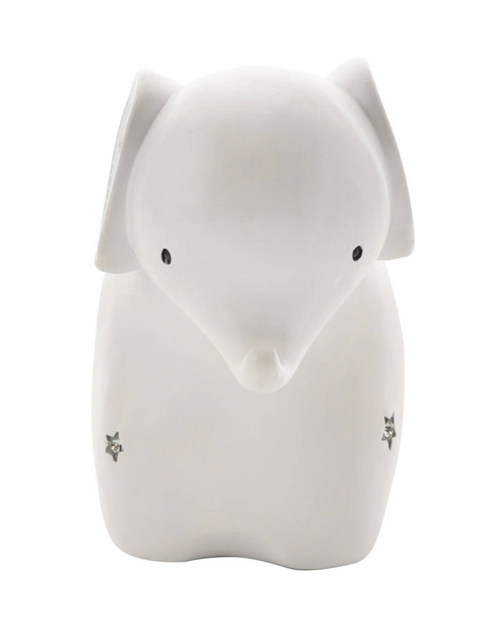 WHITE ELEPHANT RESIN MONEY BOX