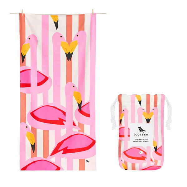 KIDS QUICK DRY TOWEL - FLAMBOYANT FLAMINGOS