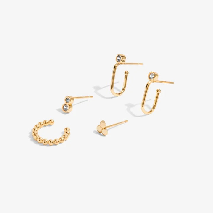 STACKS OF STYLE GOLD EARRING SET