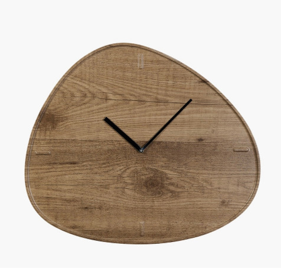 NATURAL WOOD VENEER TEAR WALL CLOCK