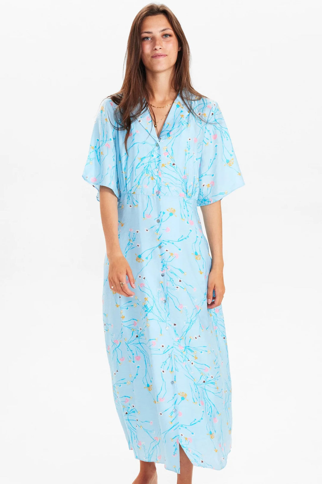 CRYSTAL BLUE RITT SHIRT DRESS