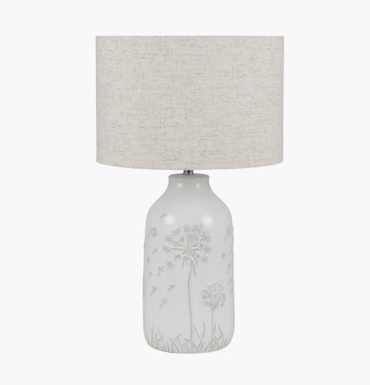FLORA WHITE FLORAL CERAMIC TABLE LAMP