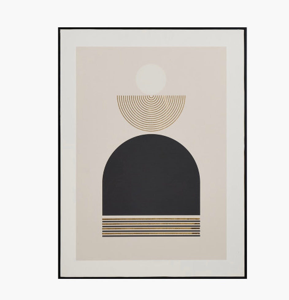 ART DECO PRINT WITH GOLD DETAIL AND BLACK FRAME
