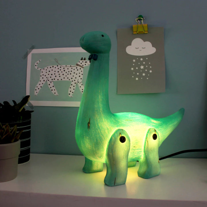 WOOD EFFECT DIPLODOCUS LAMP