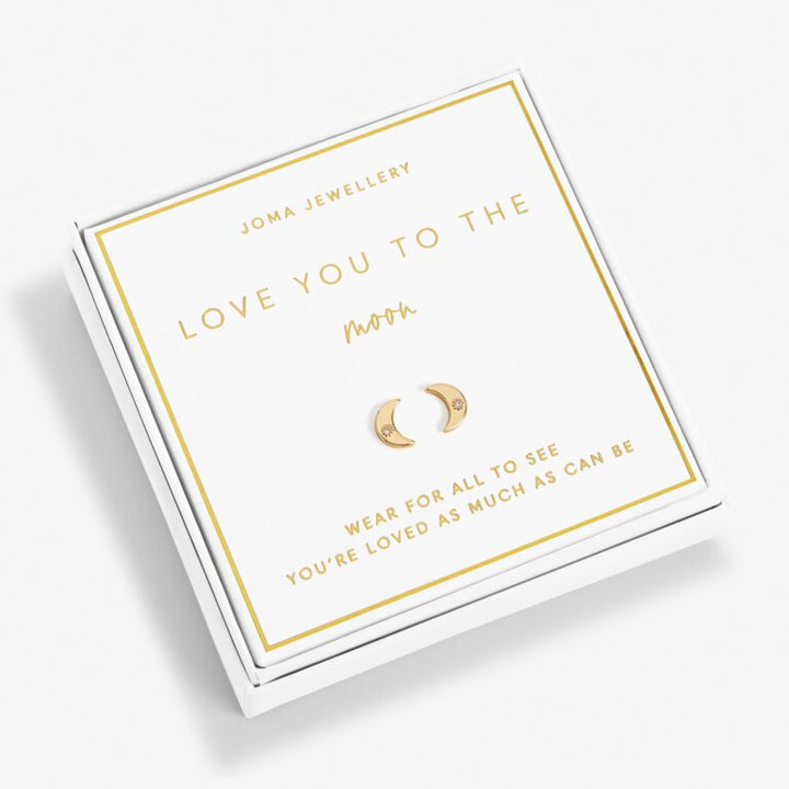 BOXED LOVE YOU TO THE MOON EARRINGS
