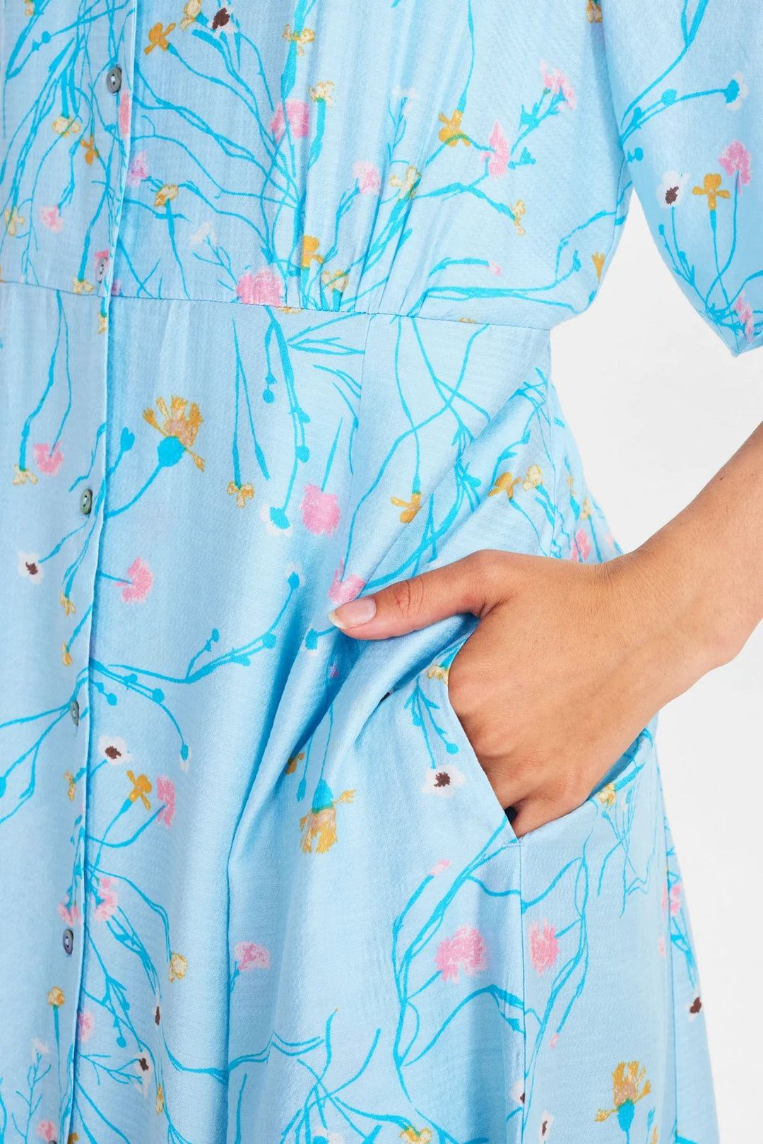 CRYSTAL BLUE RITT SHIRT DRESS