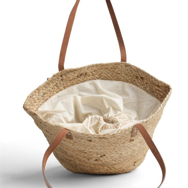 DRAWSTRING WOVEN TOTE BAG