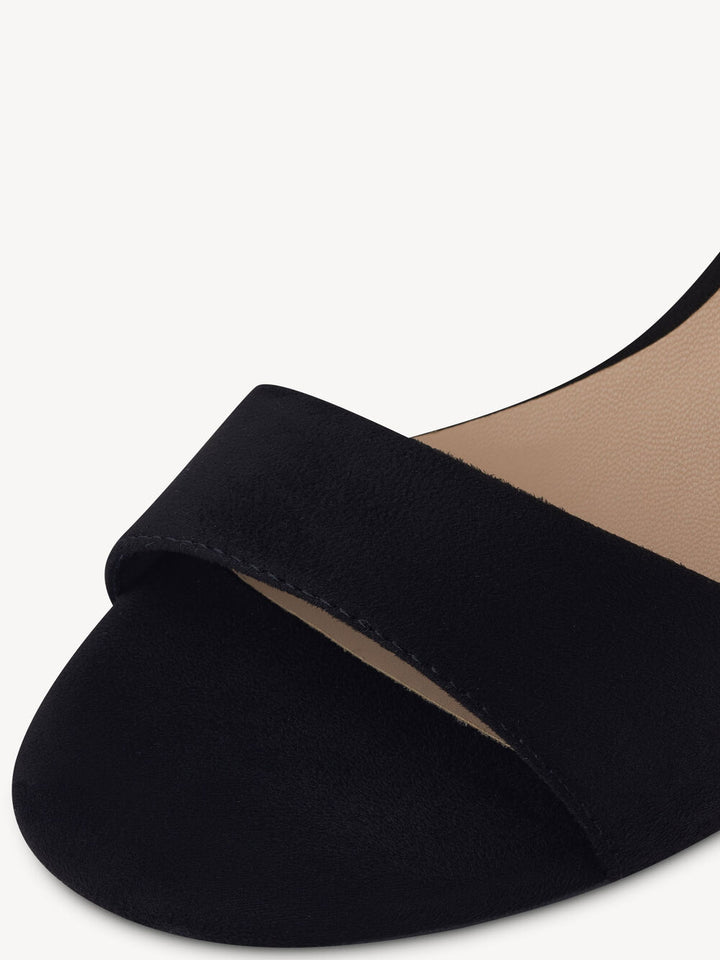 BLACK STILETTO HEEL SANDAL