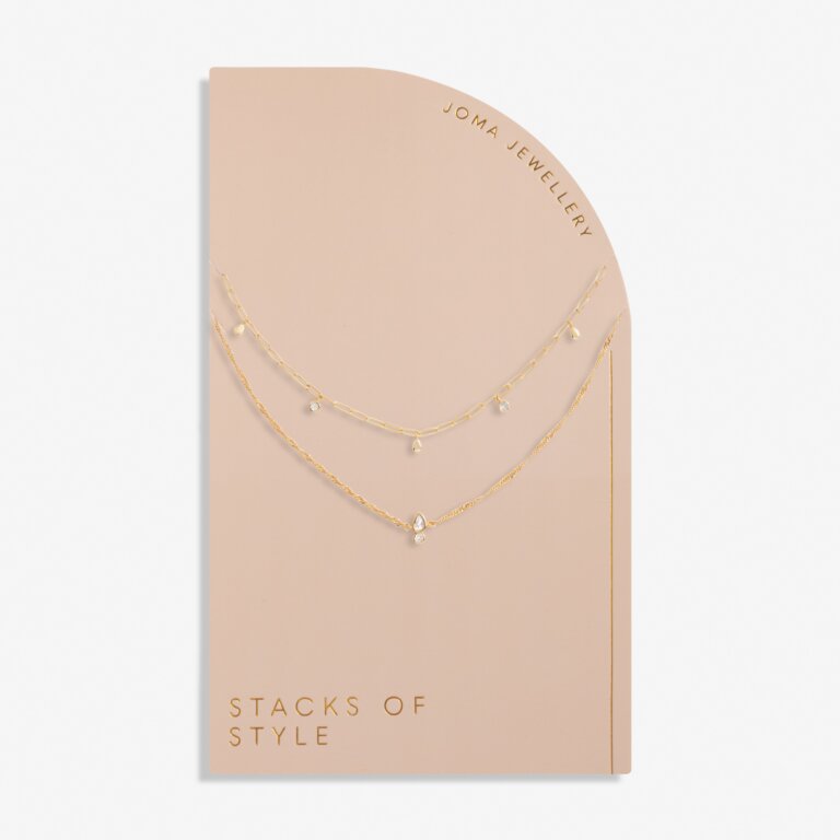 STACKS OF STYLE GOLD ORGANIC SHAPE NECKLACE