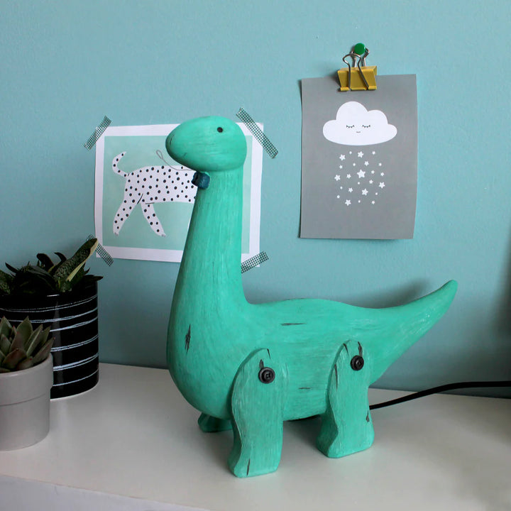 WOOD EFFECT DIPLODOCUS LAMP
