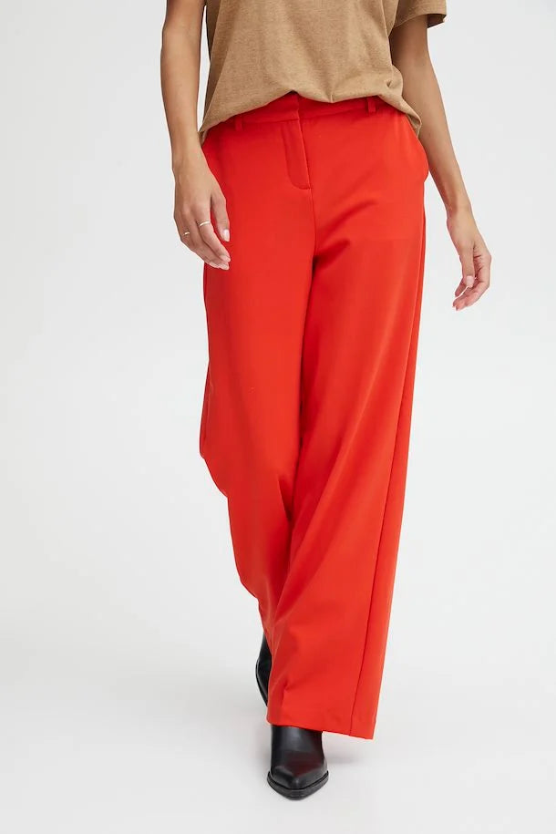 AURORA RED DANTA WIDE LEG TROUSER