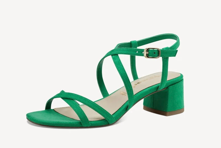 GREEN BLOCK HEEL SANDAL