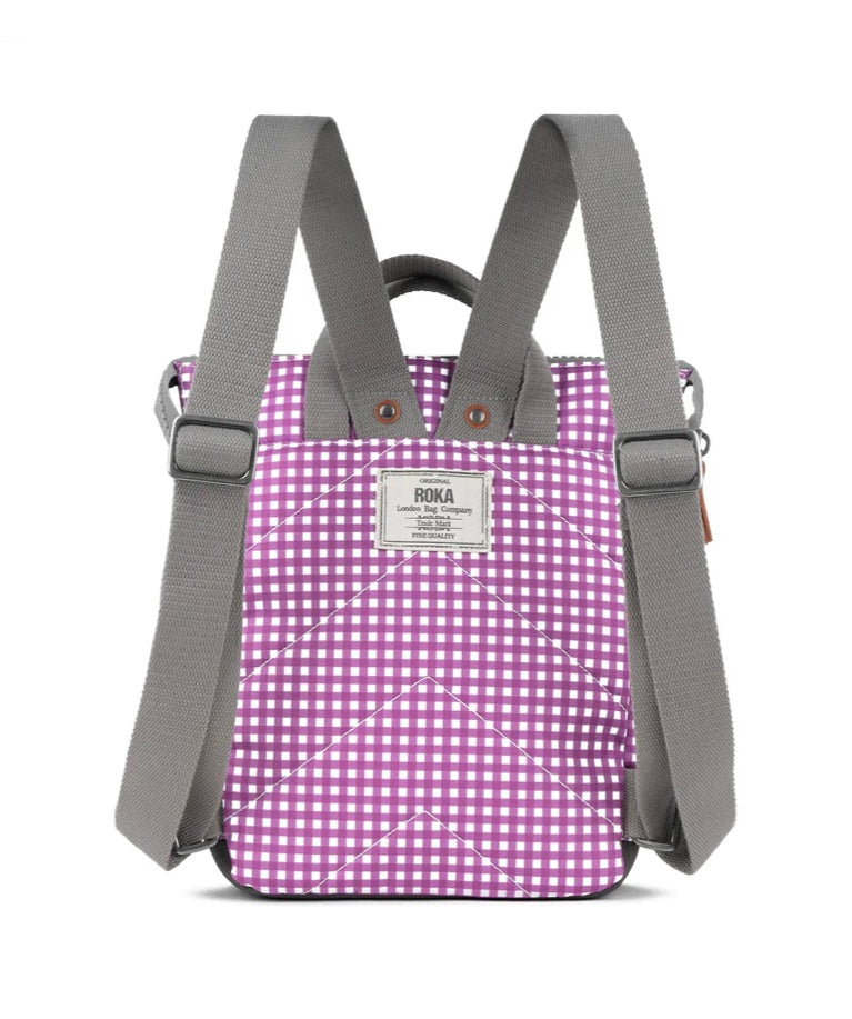BANTRY B PURPLE GINGHAM RECYCLED CANVAS BAG