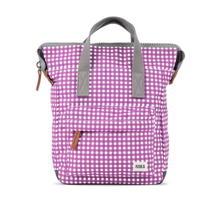 BANTRY B PURPLE GINGHAM RECYCLED CANVAS BAG