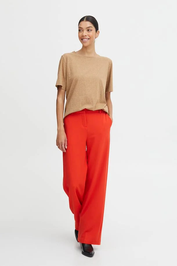 AURORA RED DANTA WIDE LEG TROUSER