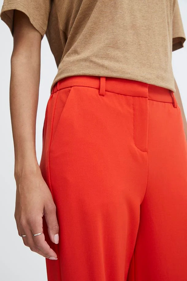AURORA RED DANTA WIDE LEG TROUSER