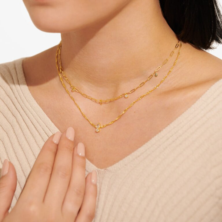 STACKS OF STYLE GOLD ORGANIC SHAPE NECKLACE