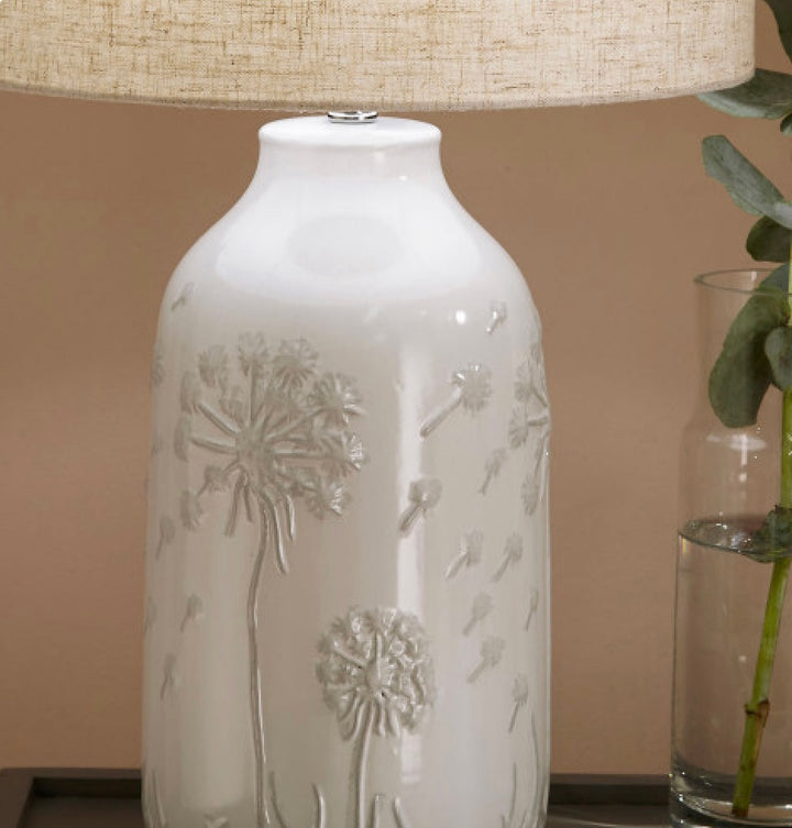 FLORA WHITE FLORAL CERAMIC TABLE LAMP