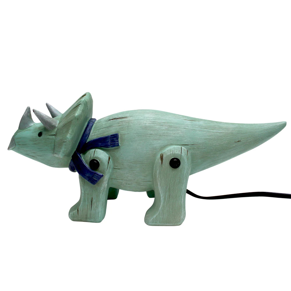 WOOD EFFECT TRICERATOPS LAMP