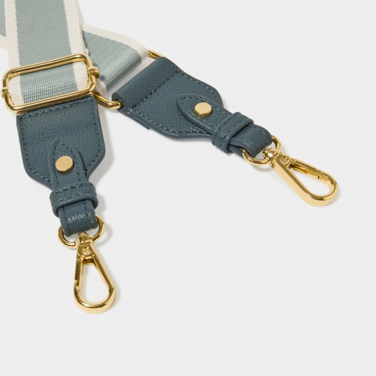 CANVAS DUSTY BLUE STRIPE BAG STRAP